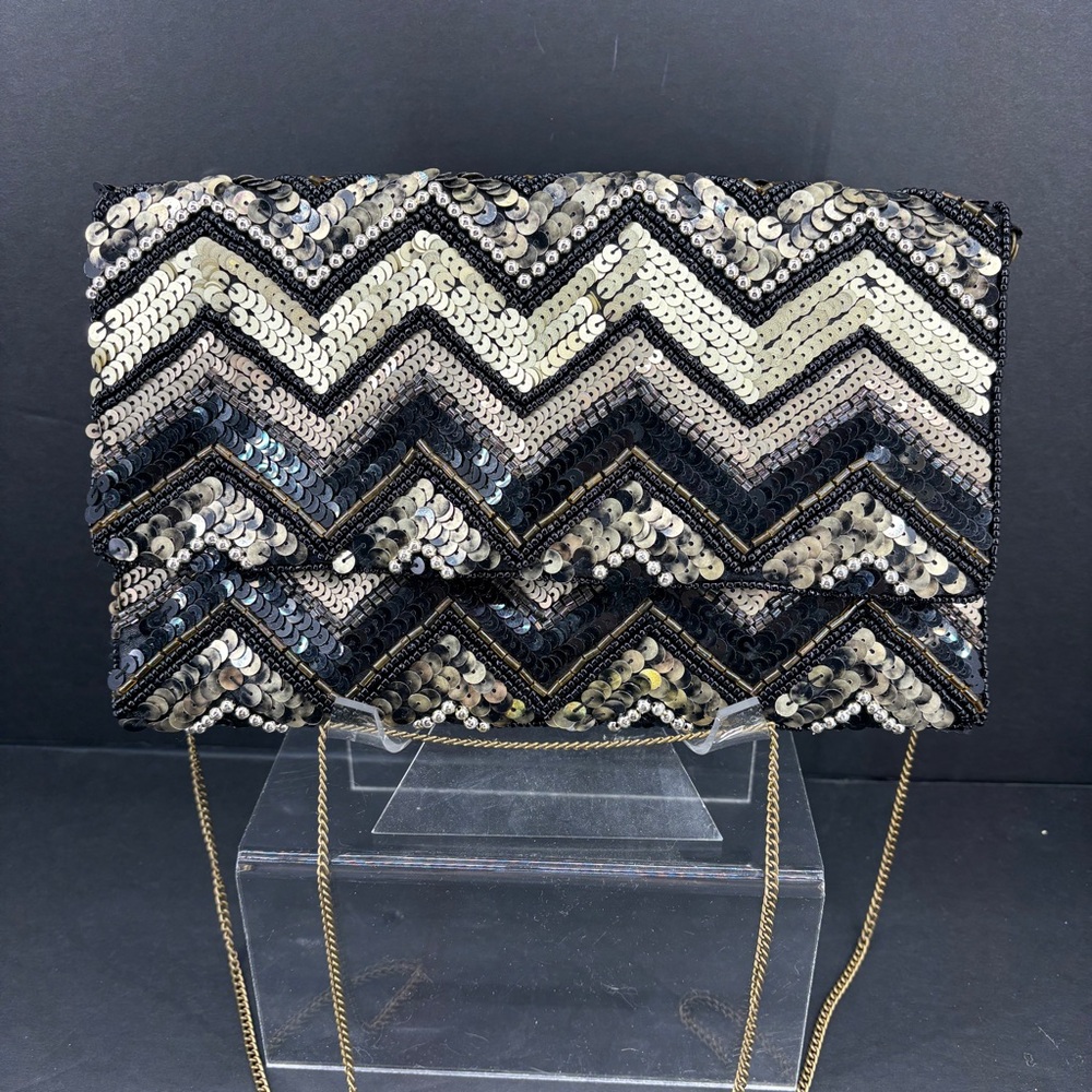 Beaded Sequin Clutch Evening Bag Hand Made in India
